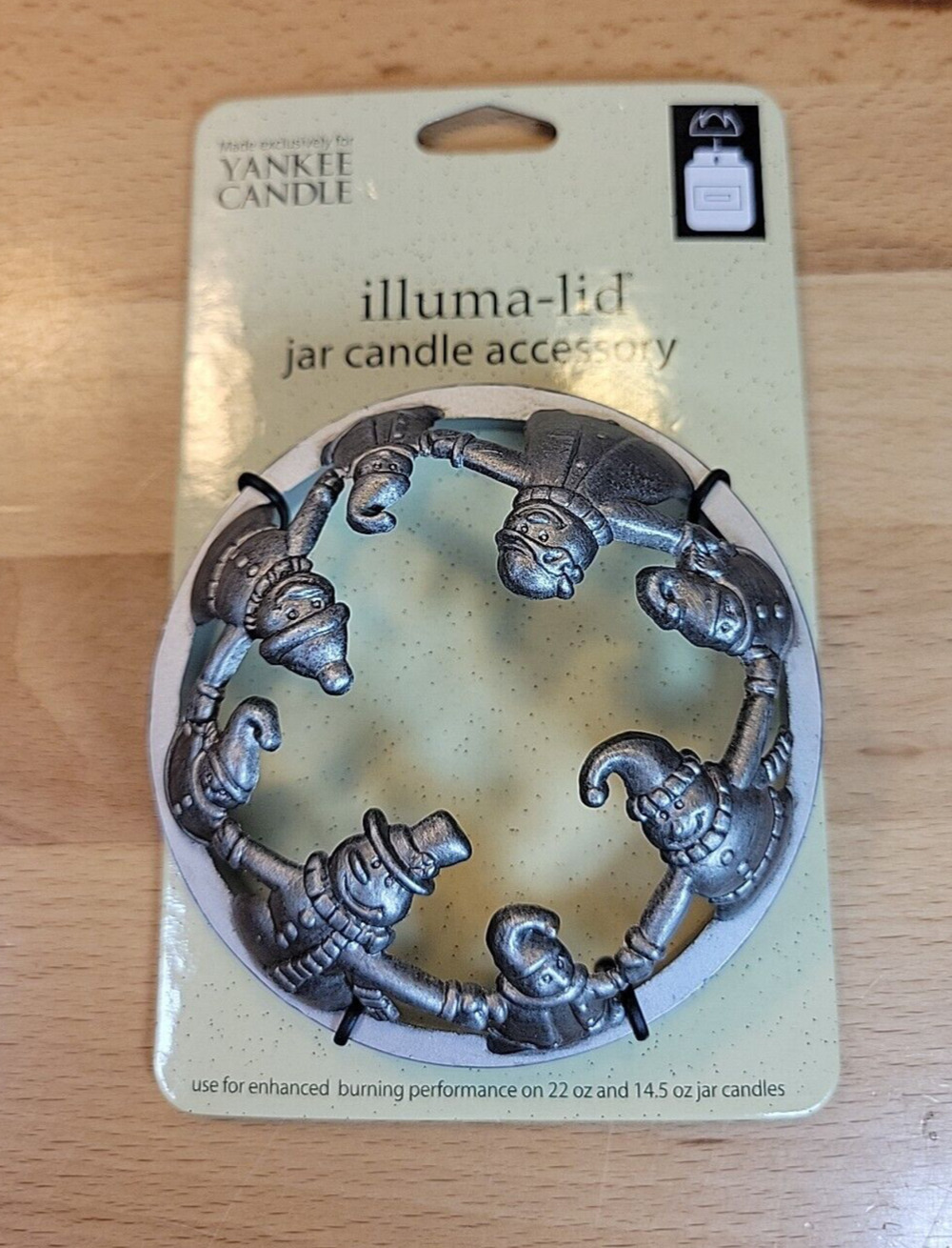 Yankee Candle Illuma-Lid Topper Christmas Candy Canes Metal Top Snowmen NWT
